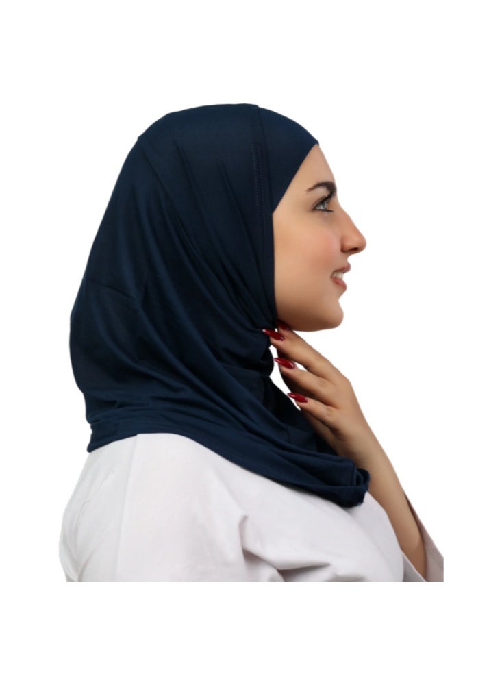 طقم حجاب سوري قطعتين (بندانة مفتوحة + تلبسة) - قطن ليكرا فاخر - ألوان متعددة - Image 2